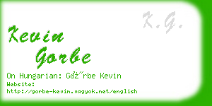 kevin gorbe business card